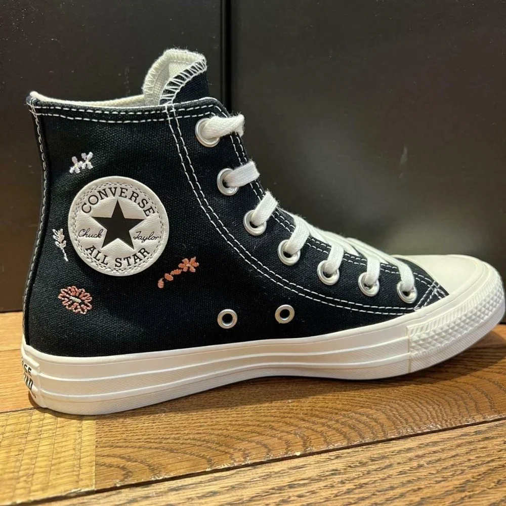 New Womens Converse Chuck Taylor All Star Hi Things To Grow Black Floral A01585C - Picture 1 of 4